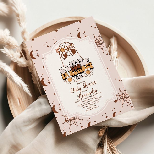 Groovy Halloween Little Boo Baby Shower Invitation (Creator Uploaded)