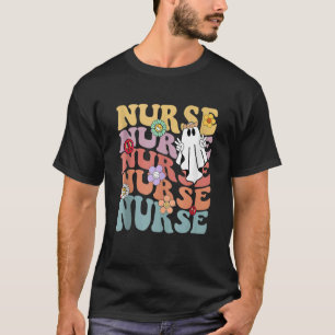 Groovy Halloween Nurse Nursing Cute Health Worker T-Shirt