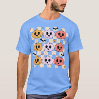 Groovy Halloween Pumpkin Women Men Kids Funny Retr T-Shirt