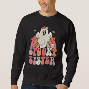 Groovy Halloween Rainbow Cute Ghost Spooky Sister Sweatshirt
