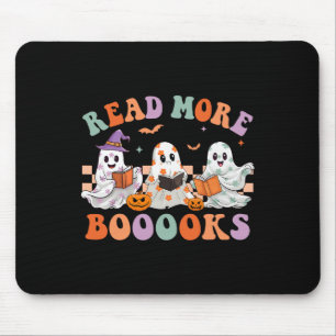 Groovy Halloween Read More Books Floral Ghost Boo Mouse Pad