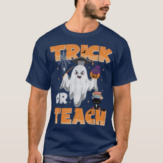 Groovy Halloween Trick Or Teach Spooky Teacher  T-Shirt