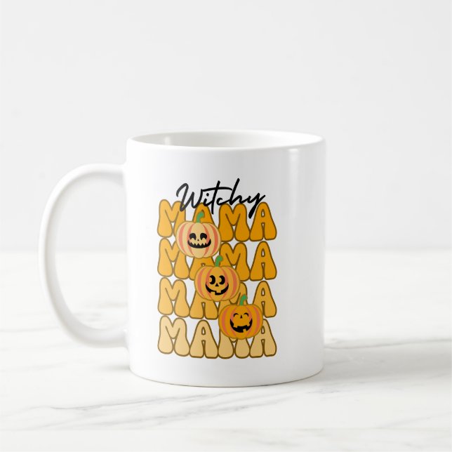 Groovy Halloween Witchy Mama funny halloween Coffee Mug (Left)