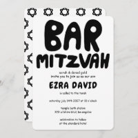 Groovy Handlettering Custom BAR Mitzvah Bold Stars