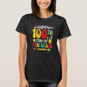 Groovy Happy 100th Day of 7th Grade Student Kids T T-Shirt