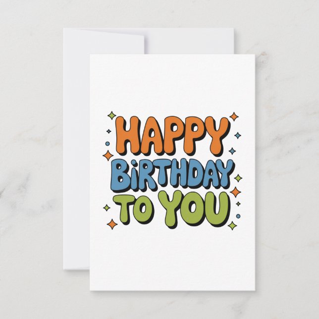 Groovy Happy Birthday Card (Front)