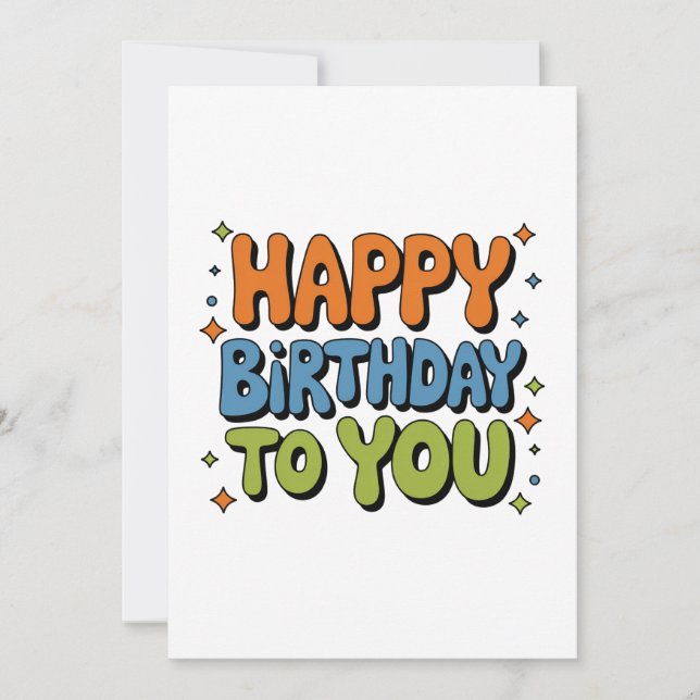 Groovy Happy Birthday Card (Front)