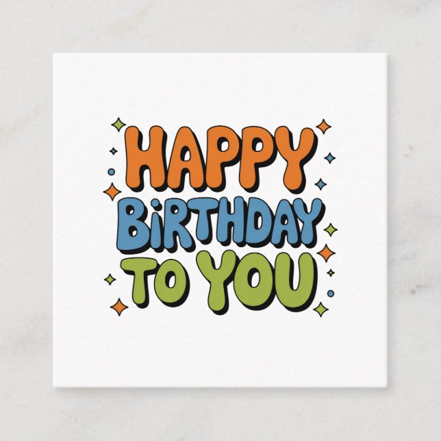 Groovy Happy Birthday Enclosure Card (Front)