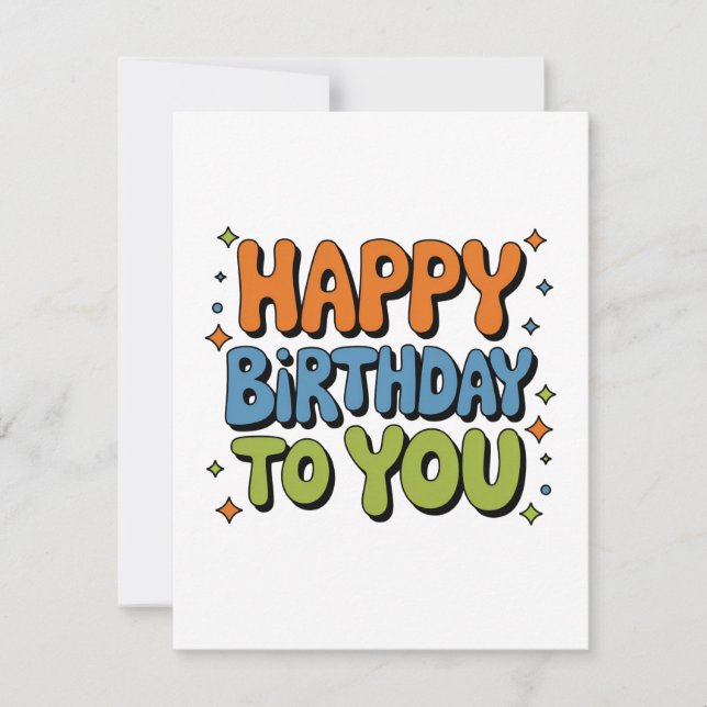 Groovy Happy Birthday Invitation (Front)