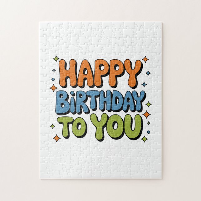 Groovy Happy Birthday Jigsaw Puzzle (Vertical)