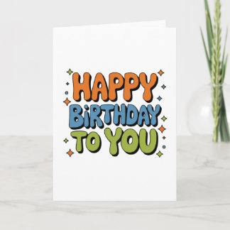 Groovy Happy Birthday Thank You Card