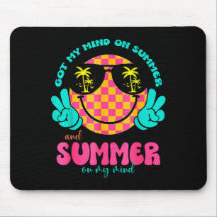 Groovy Happy Face Summer Vibes Got My Mind On Summ Mouse Pad