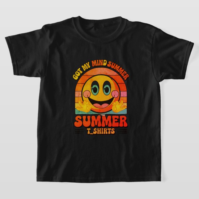 Groovy Happy Face Tee – Summer Vibes & Sunshine St (Laydown)