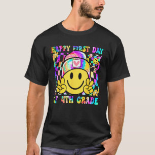 Groovy Happy First Day Of 4th Grade Boys Girls Kid T-Shirt