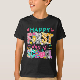 Groovy Happy First Day Of School Back To School St T-Shirt
