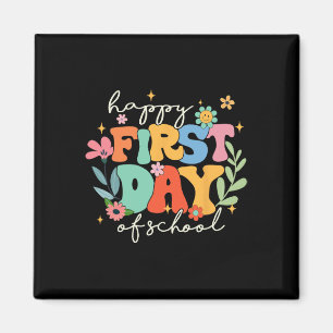 Groovy Happy First Day Of School Back To School Te Magnet