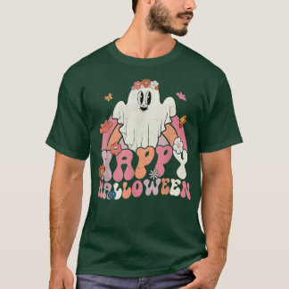 Groovy Happy Halloween Rainbow Cute Ghost Boo Spoo T-Shirt