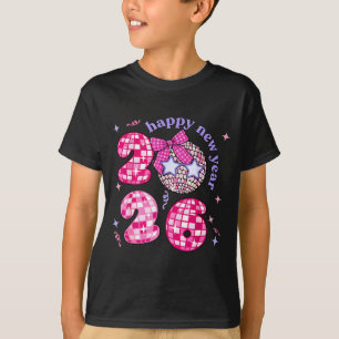 Groovy Happy New Year Party 2026 Girls Kids Toddle T-Shirt