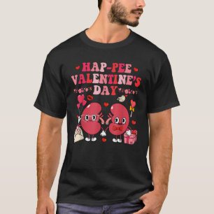 Groovy Happy Valentine s Day Kidney Urology Black  T-Shirt