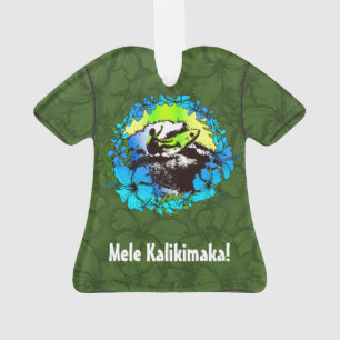 Groovy Hawaiian Surfer 1960s Retro Aloha Shirt Ornament