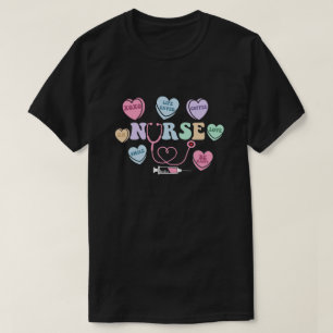 Groovy Heart Candy Nurse Valentines Day Women T-Shirt