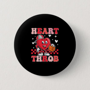 Groovy Heart Throb Valentines Day Sketll Toddler B 6 Cm Round Badge