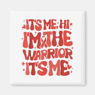 Groovy Heart Warrior Heart Disease Awareness Red R Magnet