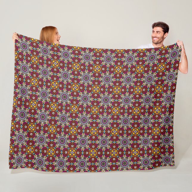 Groovy Heavenly Flower Power Fleece Blanket (In Situ)