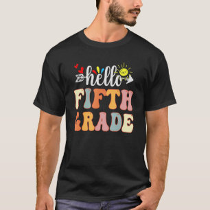 Groovy Hello 5th Grade Back To School Teacher Kid T-Shirt