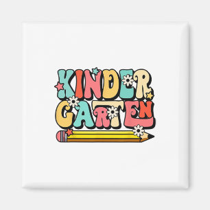 Groovy Hello Kindergarten Vibes Retro Teacher Ck T Magnet