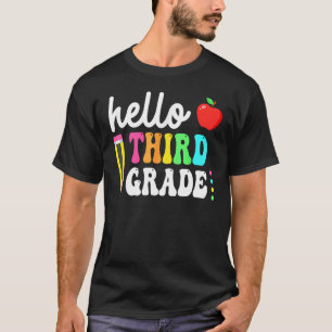 Groovy Hello Third 3rd Grade Back To School Teache T-Shirt