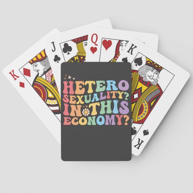 Groovy Hetero Heterosexuality In This Economy LGBT Playing Cards (Back)