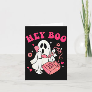 Groovy Hey Boo Cute Ghost Funny Halloween Mens Wom Card