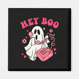 Groovy Hey Boo Cute Ghost Funny Halloween Mens Wom Magnet