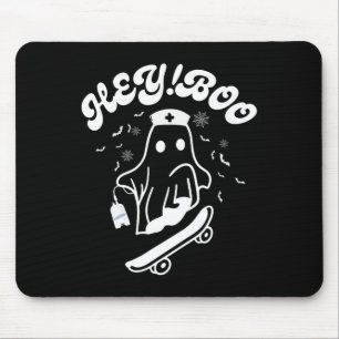 Groovy Hey Boo Nurse Ghost Funny Halloween Mens Wo Mouse Pad