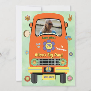 Groovy Hippie Birthday Party Invitation