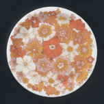 Groovy Hippie Floral Pink Orange Bridal Shower Paper Plate<br><div class="desc">Groovy Hippie Floral Pink Orange Bridal Shower Paper plates - perfect for a retro summer or fall bridal shower!</div>