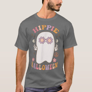 Groovy Hippie Halloween Vibes Costume Retro Ghost T-Shirt