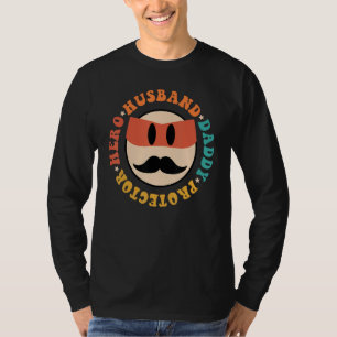 Groovy Hippie Husband Daddy Protector Hero Dad Fat T-Shirt