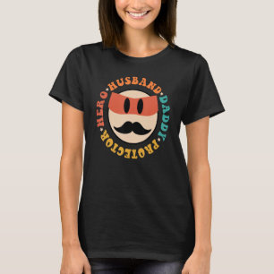 Groovy Hippie Husband Daddy Protector Hero Dad Fat T-Shirt