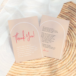 Groovy Hippie Modern Arch Brunch Bridal Shower Thank You Card