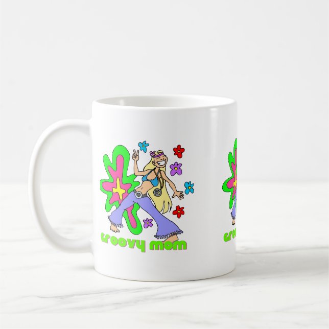 Groovy Hippie Mum Coffee Mug (Left)