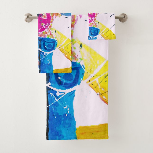 Groovy Hippie Peace Sign Bath Towel Set (Insitu)