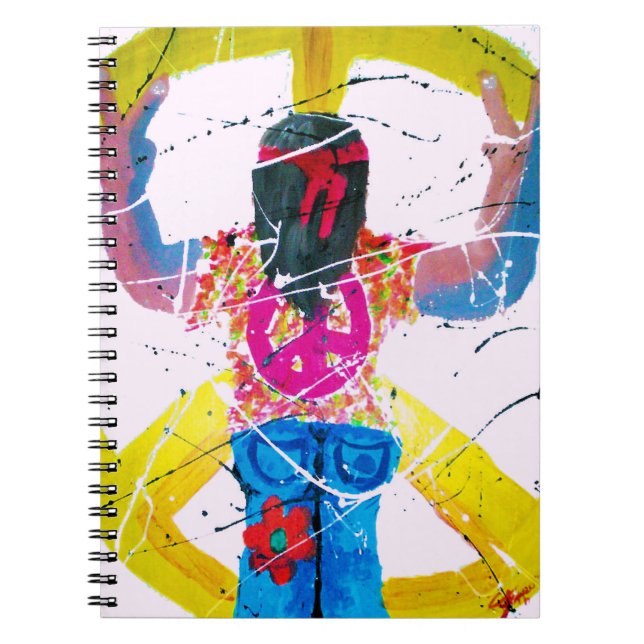 Groovy Hippie Peace Sign Notebook (Front)