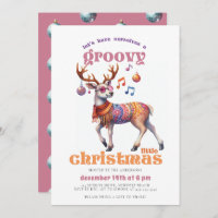 Groovy Hippie Reindeer Funny Disco Christmas Party