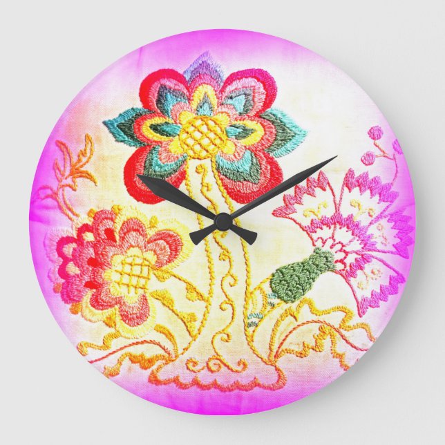 groovy hippie-style palm tree clock (Front)