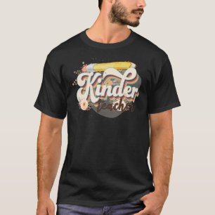 Groovy Hippy Kinder Teacher Teach Love Inspire Ele T-Shirt