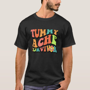 Groovy Hippy Tummy Ache Survivor Retro Vintage T-Shirt