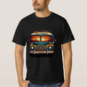 Groovy Hippy Van design Retro Peace and Love T-Shirt
