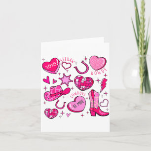 Groovy Howdy Valentine Western Valentines Day Cowb Card